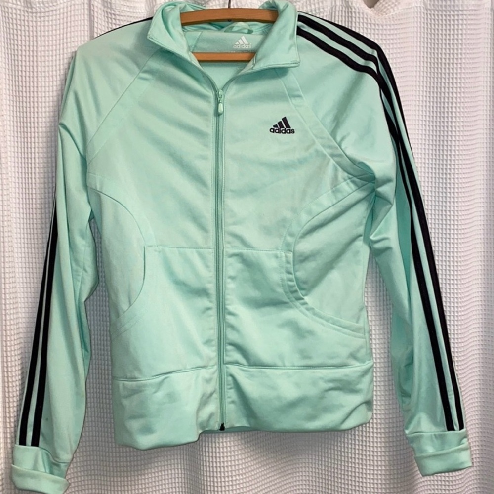 Mint green adidas track jacket